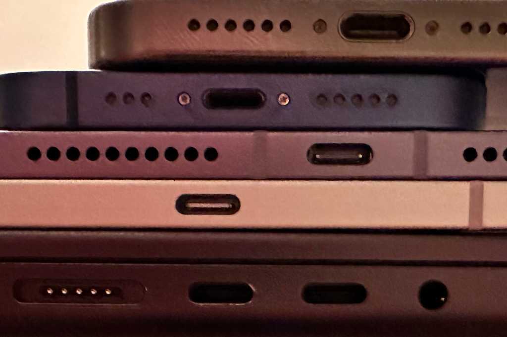 Ports on Apple devices--iPhone, iPad, MacBook