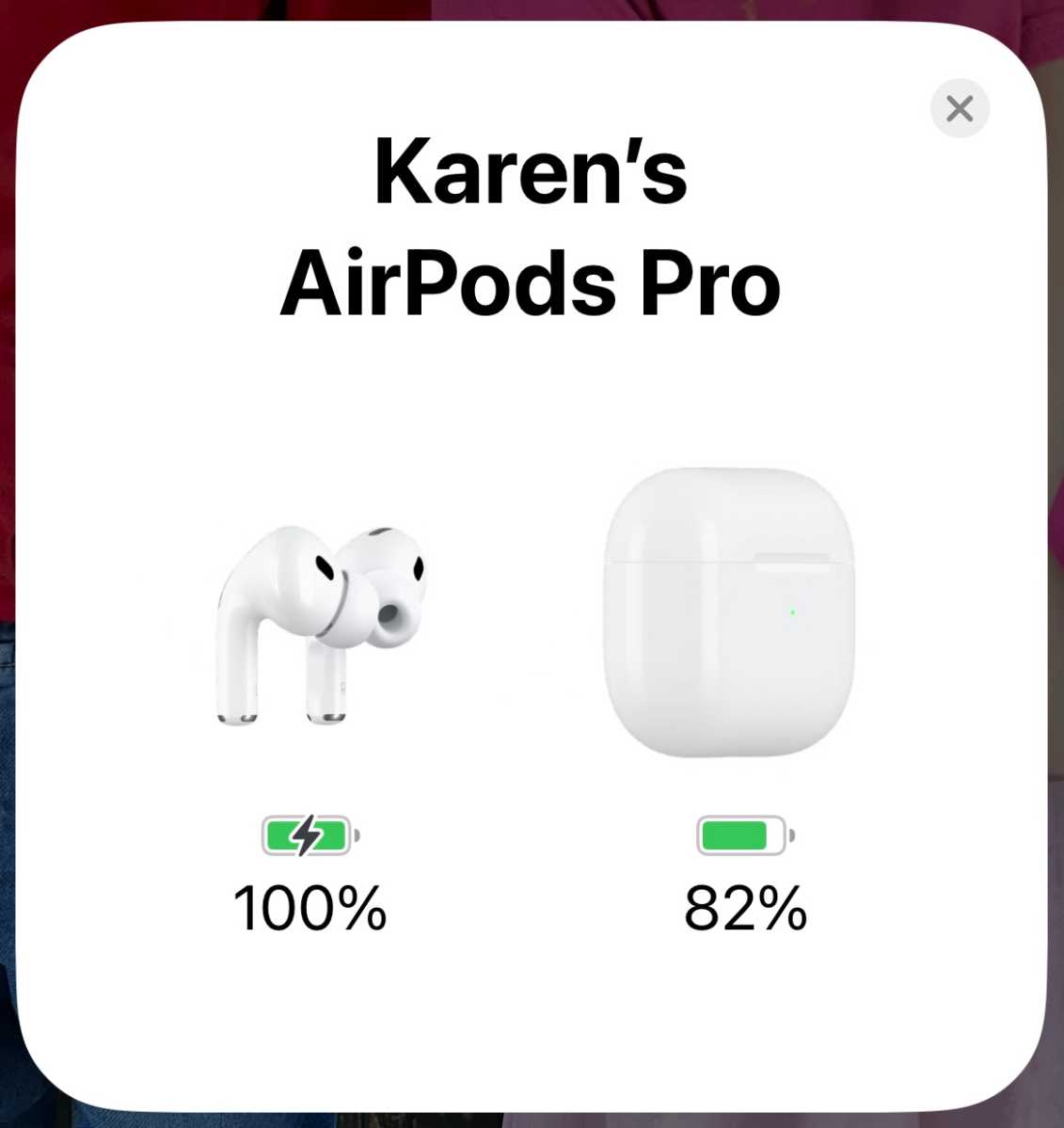 iPhone recognises AirPods