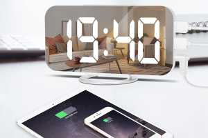 This mirrored alarm clock will definitely catch your eye. And it's only $22.