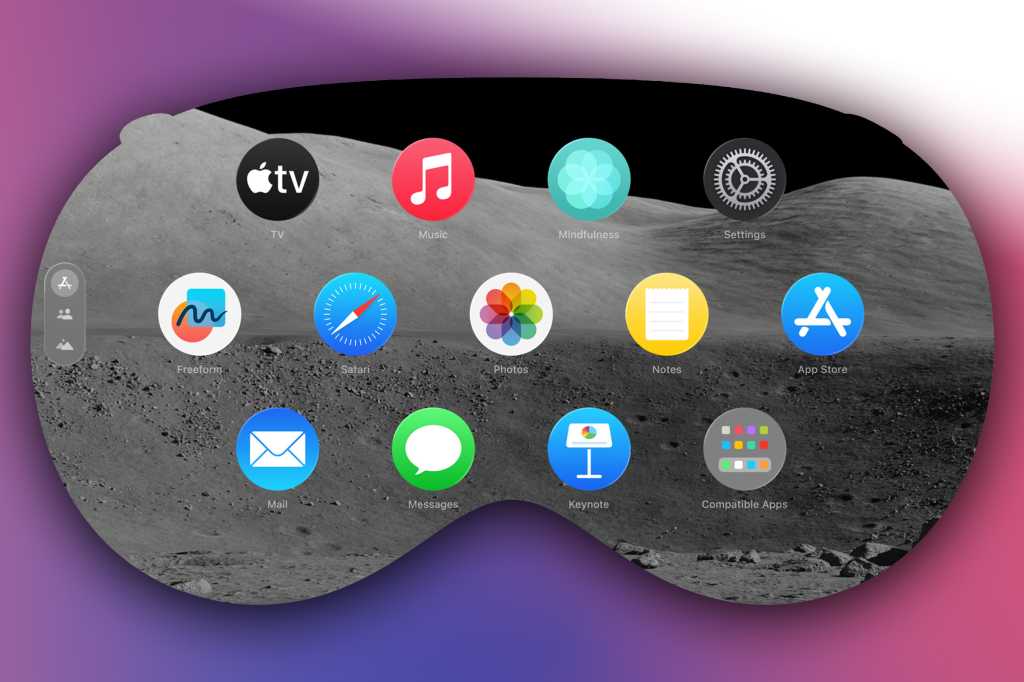 Vision Pro silhouette with Home Screen