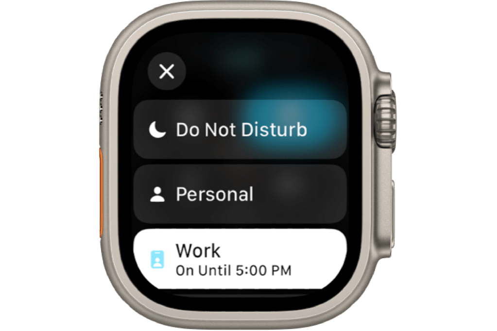 Apple Watch showing Focus mode